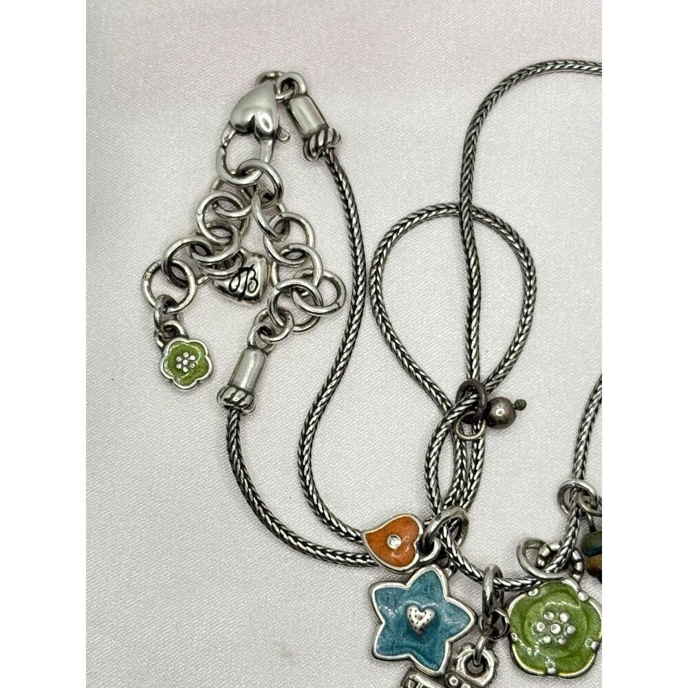 Brighton Havana Colorful Enamel Charm Necklace Retired Flower Heart Star 16-18" - Picture 4 of 8